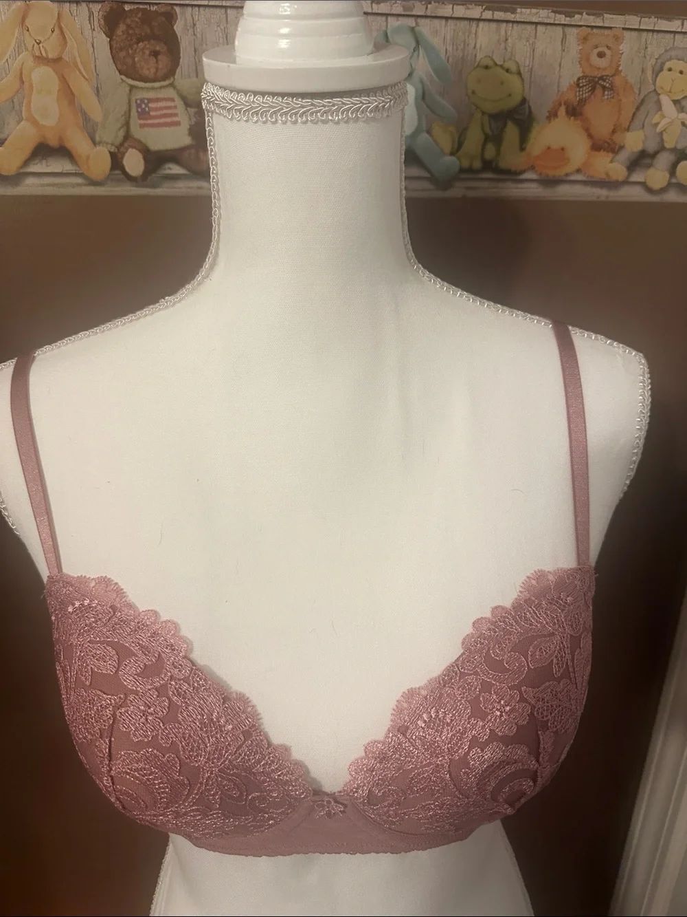 Victoria's SecretDream Angels lined Demi Lace Plunge Bra in Dusty RosePink32dNWT